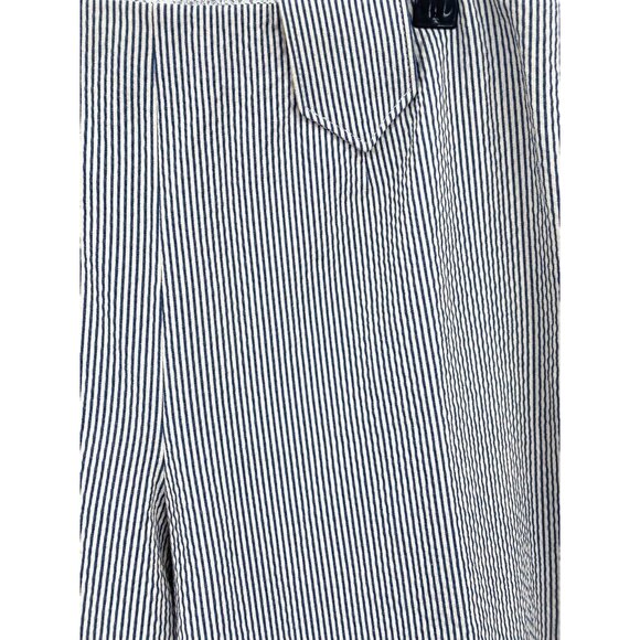 NWT Piazza Sempione Audrey Crop Pants Seersucker Gray Stripe Cigarette Pant 14 - Picture 2 of 11